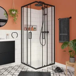 Receveur De Douche|GoodHome Receveur de douche L.80 x l.80 cm blanc en résine, Cavally