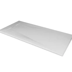 Saniverre Receveur de douche POLAR blanc extra-plat effet pierre 80 x 120 cm + bonde