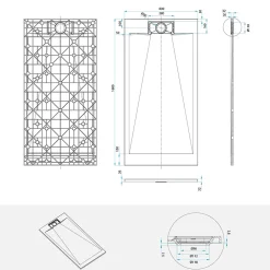 Receveur De Douche|Saniverre Receveur de douche POLAR blanc extra-plat effet pierre 80 x 160 cm + bonde