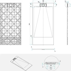 Receveur De Douche|Saniverre Receveur de douche POLAR blanc extra-plat effet pierre 90 x 180 cm + bonde