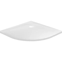 Receveur De Douche|GoodHome Receveur de douche quart de cercle 80 x 80 cm, résine, blanc, Cavally