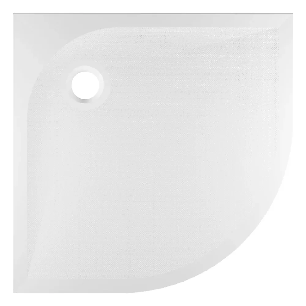 Receveur De Douche|GoodHome Receveur de douche quart de cercle 80 x 80 cm, résine, blanc, Cavally