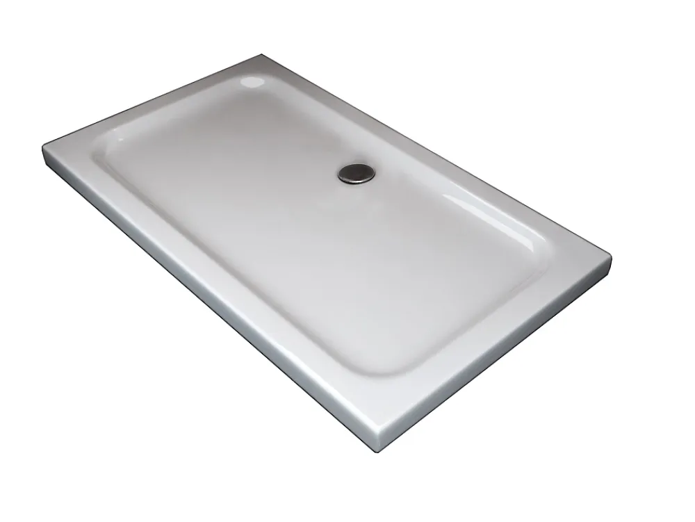 Receveur de douche rectangulaire surbaissé en Abs avec bonde inclus H. 5 cm - 80 x 120