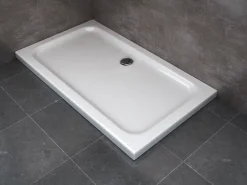 Receveur de douche rectangulaire surbaissé en Abs avec bonde inclus H. 5 cm - 80 x 120