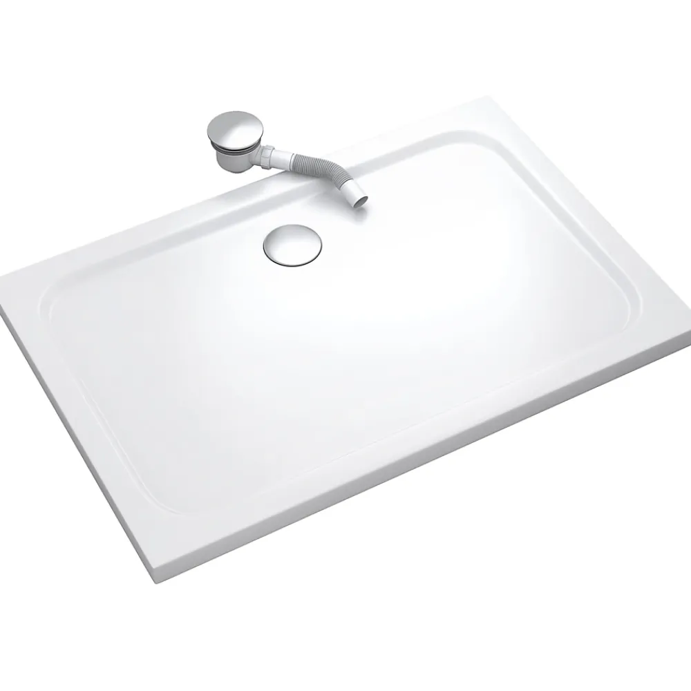 Receveur De Douche|Saniverre Receveur de douche SHIMMER 70 x 90 cm acrylique Blanc + bonde et siphon inclus -