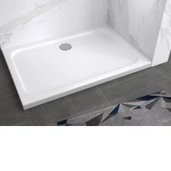 Receveur De Douche|Saniverre Receveur de douche SHIMMER 70 x 90 cm acrylique Blanc + bonde et siphon inclus -