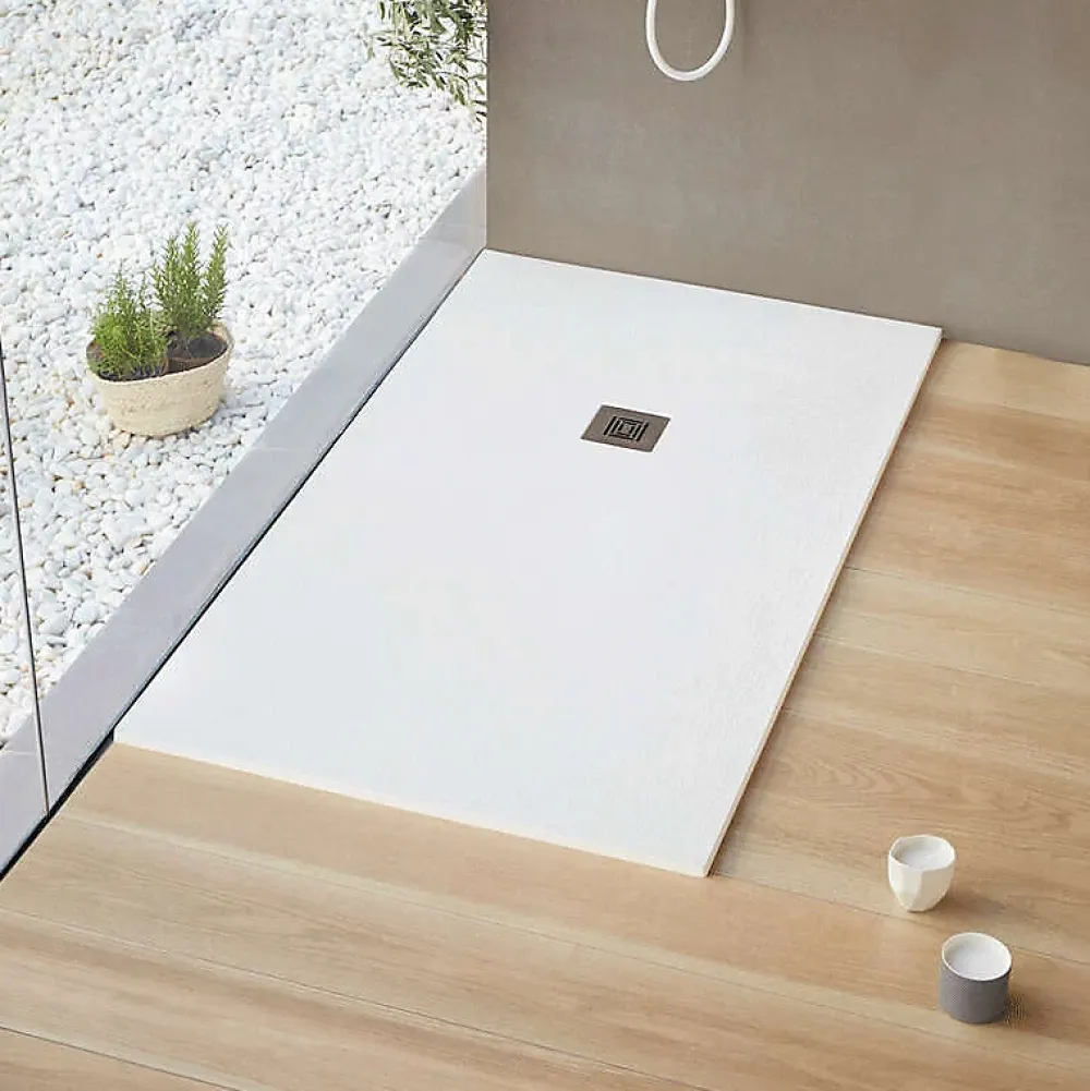 Sanycces Receveur de douche ultra-léger LOGIC - 100 x 70 cm - Blanc - Résistant et Facile à installer - Salle de bain - Douche