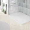 Receveur De Douche|Ayor Bathroom Receveur de douche 90x100 cm extra plat, résine et minéral, marbre blanc, Nola