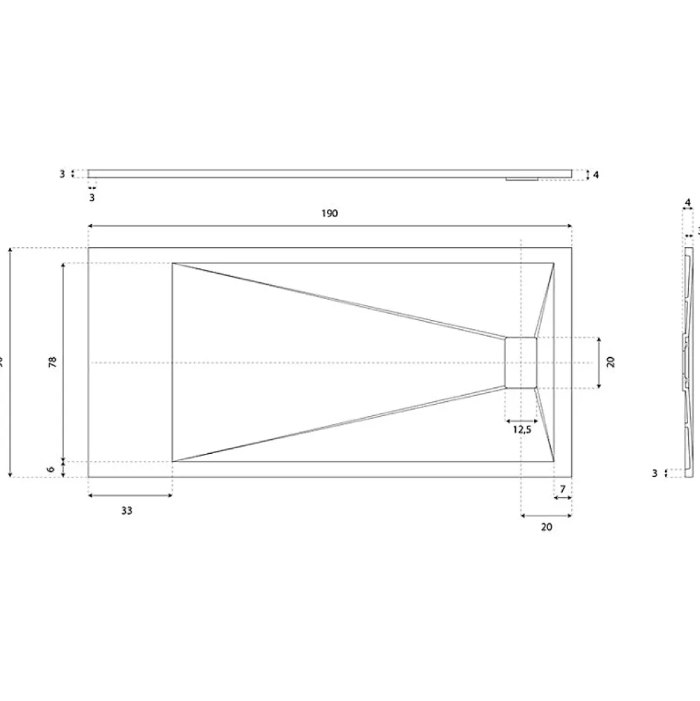 Receveur De Douche|Cuisibane Receveur de douche 190x90 cm extra plat - SAPHIR