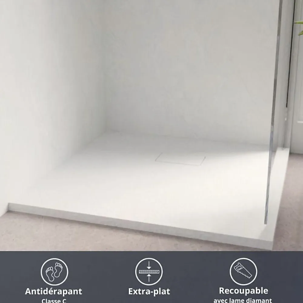 Cuisibane Receveur de douche 100x100 cm extra plat - SAPHIR