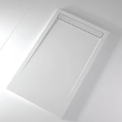 Receveur De Douche|Stano Receveur de douche 80x170 cm extra plat CLEVER en resine surface ardoisee blanc