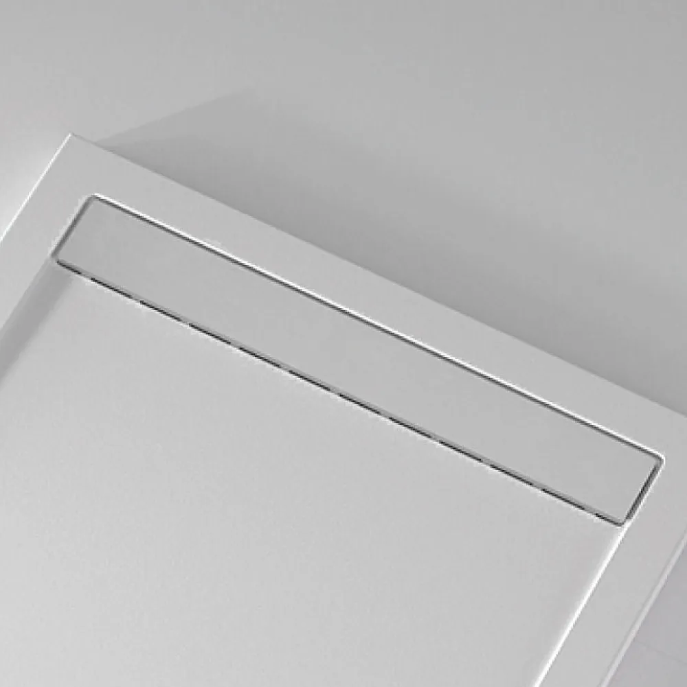 Receveur De Douche|Stano Receveur de douche 80x170 cm extra plat CLEVER en resine surface ardoisee blanc