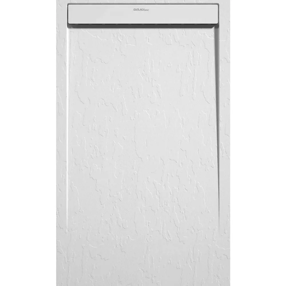 Receveur De Douche|Stano Receveur de douche 80x170 cm extra plat CLEVER en resine surface ardoisee blanc