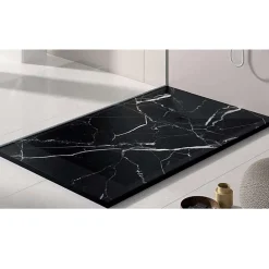 Stano Receveur de douche 80x170 cm extra plat DEKOR en resine finition marbre noir