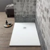 Kiamami Valentina Receveur De Douche 90X70 En Résine Blanche, Avec Douchette En Acier Assortie Muse