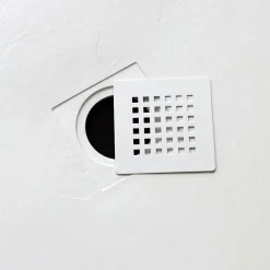 Receveur De Douche|Kiamami Valentina Receveur De Douche 70X70 En Résine Blanche Effet Pierre Avec Paroi De Douche Muse