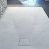 Aurlane Receveur de douche 90x160x2.6 cm en SMC Finition Ardoise - Blanc Mat - ROCK 2 WHITE