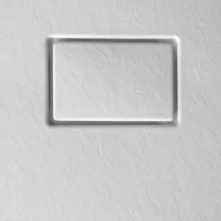 Kinedo Receveur Kinesurf découpable 120x90 blanc aspect pierre avec cache-bonde assorti et bonde extra-plate
