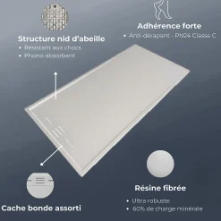 Receveur De Douche|Essebagno Receveur Résine 120 x 80 Façon Ardoise Blanc