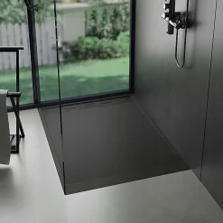 Receveur De Douche|Essebagno Receveur Résine 120 x 80 Façon Ardoise Noir
