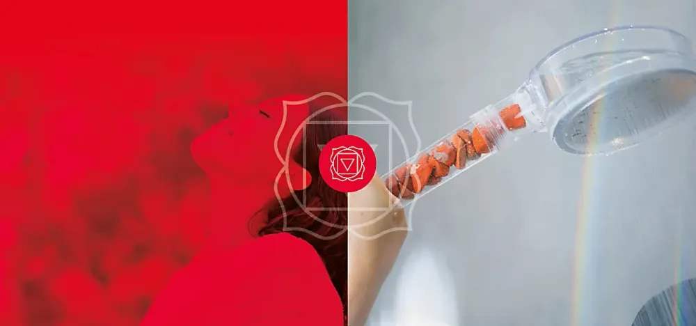 Change your life Recharge Jaspe Rouge pour douchette Tubo Vitalité 7ChakrasShower