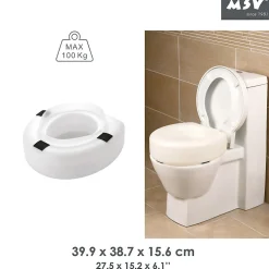 MSV Rehausseur WC 15cm pour personne à mobilité réduite Max 100kg