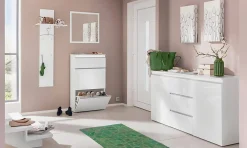 Dmora Rino Mirror, Miroir de salle de bain, 100% Made in Italy, 60x2h60 cm, Blanc brillant