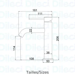 Robinet Lave-Mains|Dileci Robinet à bec court - Nickel brossé,Chrome -