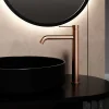 Robinet Lavabo Et Vasque|Dileci Robinet à bec haut 30 cm, Finition cuivre brossé (Rose Gold)