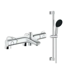 Grohe Robinet bain thermostatique Grohtherm 800 avec ensemble de douche 2 jets et colonnettes