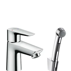 Hansgrohe Robinet bidet avec douchette Talis E + bonde Push-Open Chromé