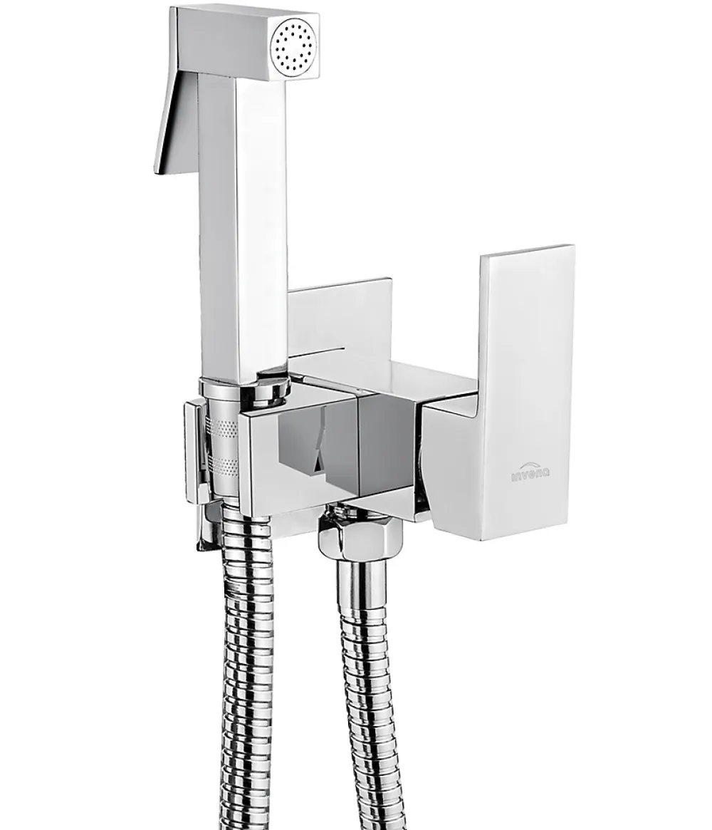 Robinet De Bidet|Invena Robinet Bidet Douchette Chrome Forme Carree Monocommande