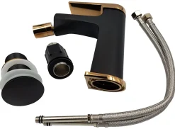 Invena Robinet Bidet Noir Monocommande Midnight