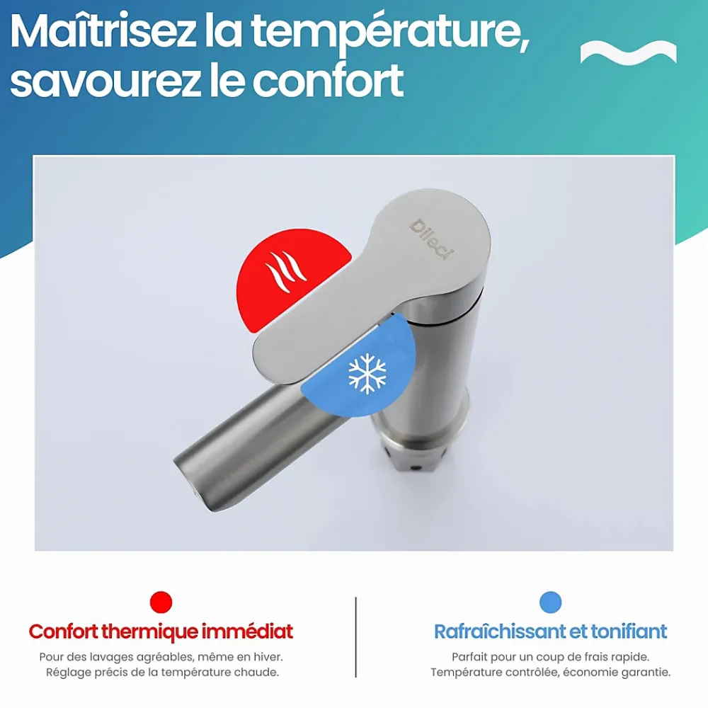Robinet Lave-Mains|Dileci Robinet Compact lave-mains couleur Chrome -
