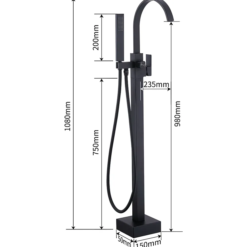 Colonne De Douche Mécanique|Homelody Robinet de Baignoire Cascade sur Pied Montage au Sol avec Douchette, pour Bain et Douche