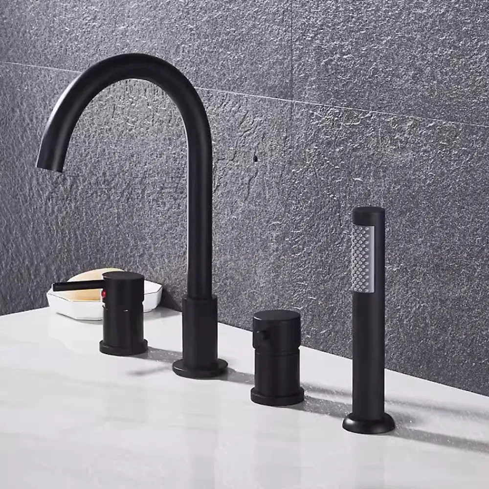 Hudor Robinet de baignoire fixation sur plage 098 en laiton noir collection Céphise