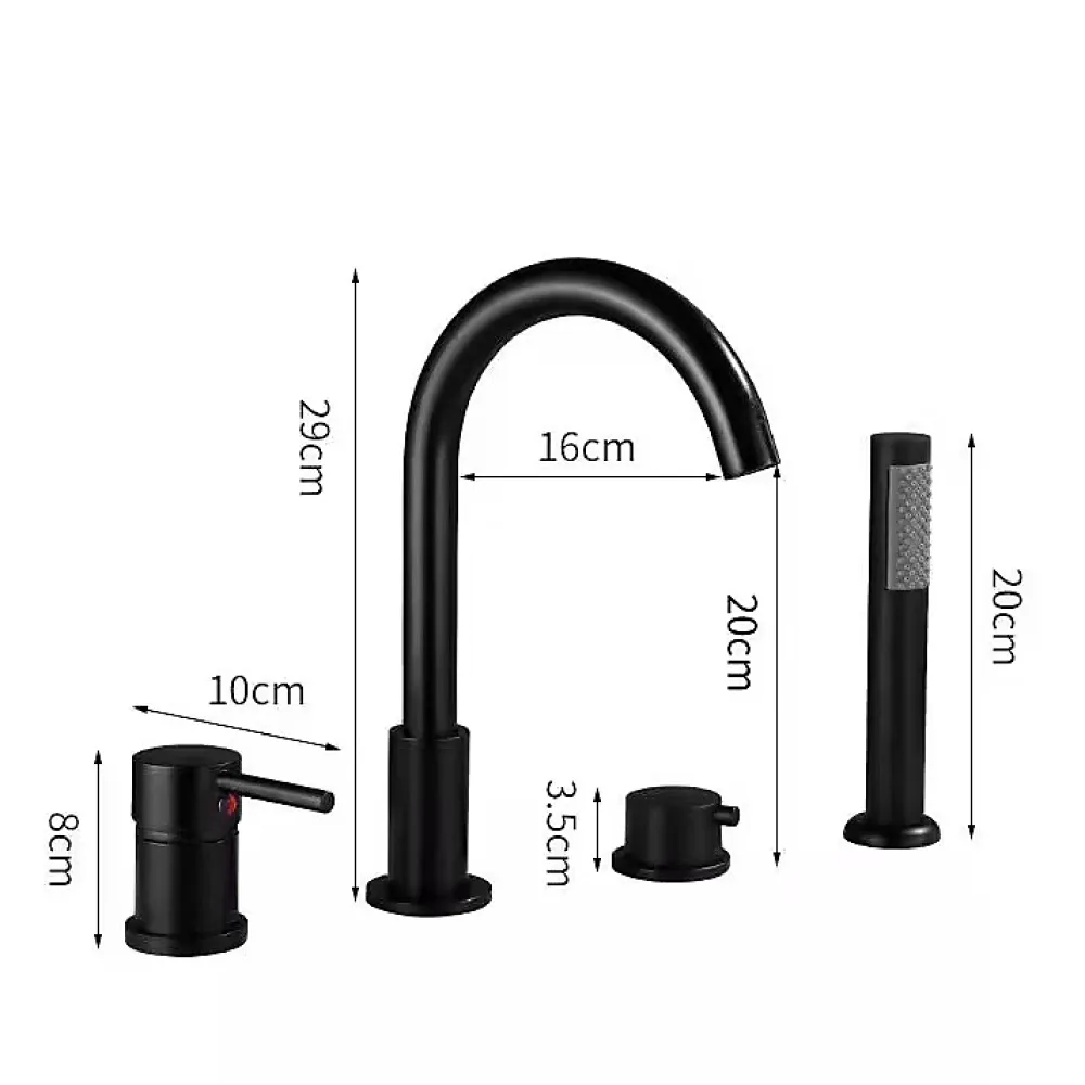 Hudor Robinet de baignoire fixation sur plage 098 en laiton noir collection Céphise