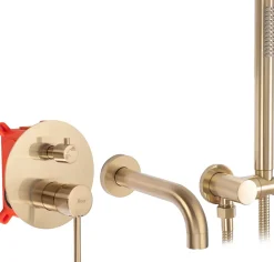 Robinet De Baignoire|Rea Robinet de baignoire Lungo Gold Brush + box