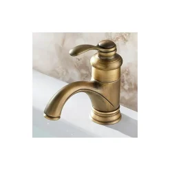 Robinet De Baignoire|Deko Robinet de baignoire rétro antique, mitigeur de lavabo européen chaud et froid, finition bronze, bouilloire rétro, jet brossé
