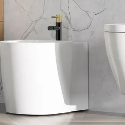 Robinet De Bidet|Kibath Robinet de bidet monocommande ZUNI en laiton finition NOIR OR mat