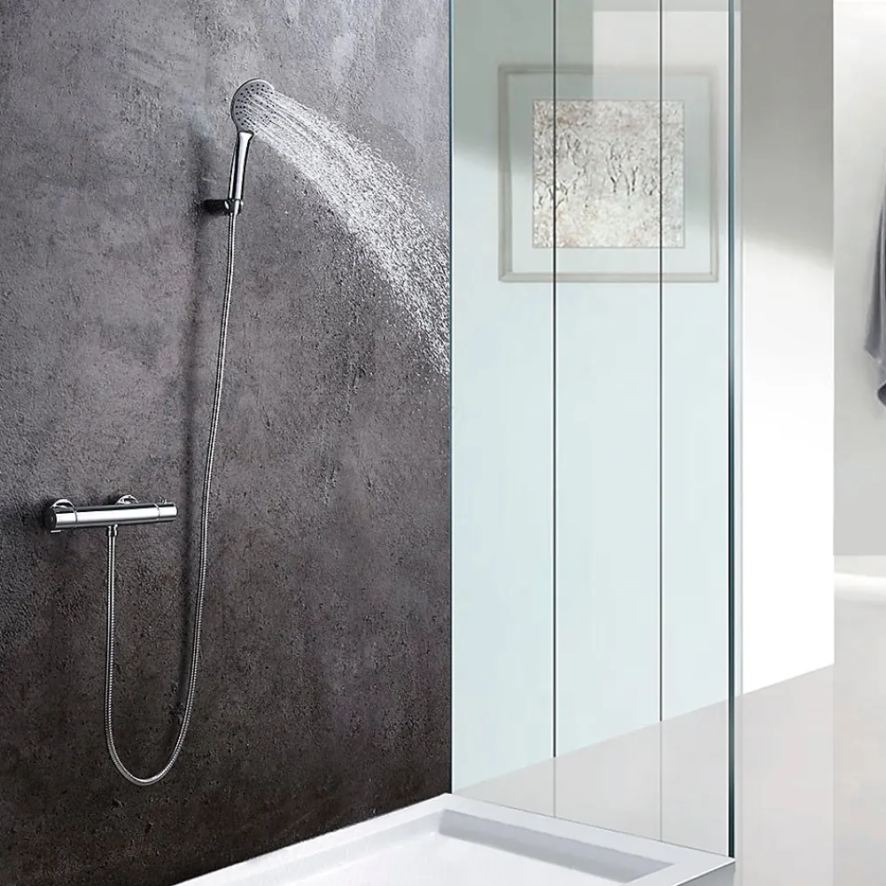 Robinet De Douche|Kibath Robinet de douche avec leviers thermostatiques en laiton, PAR, finition chrome poli, en laiton