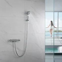 Robinet De Douche|Kibath Robinet de douche avec leviers thermostatiques en laiton, PAR, finition chrome poli, en laiton