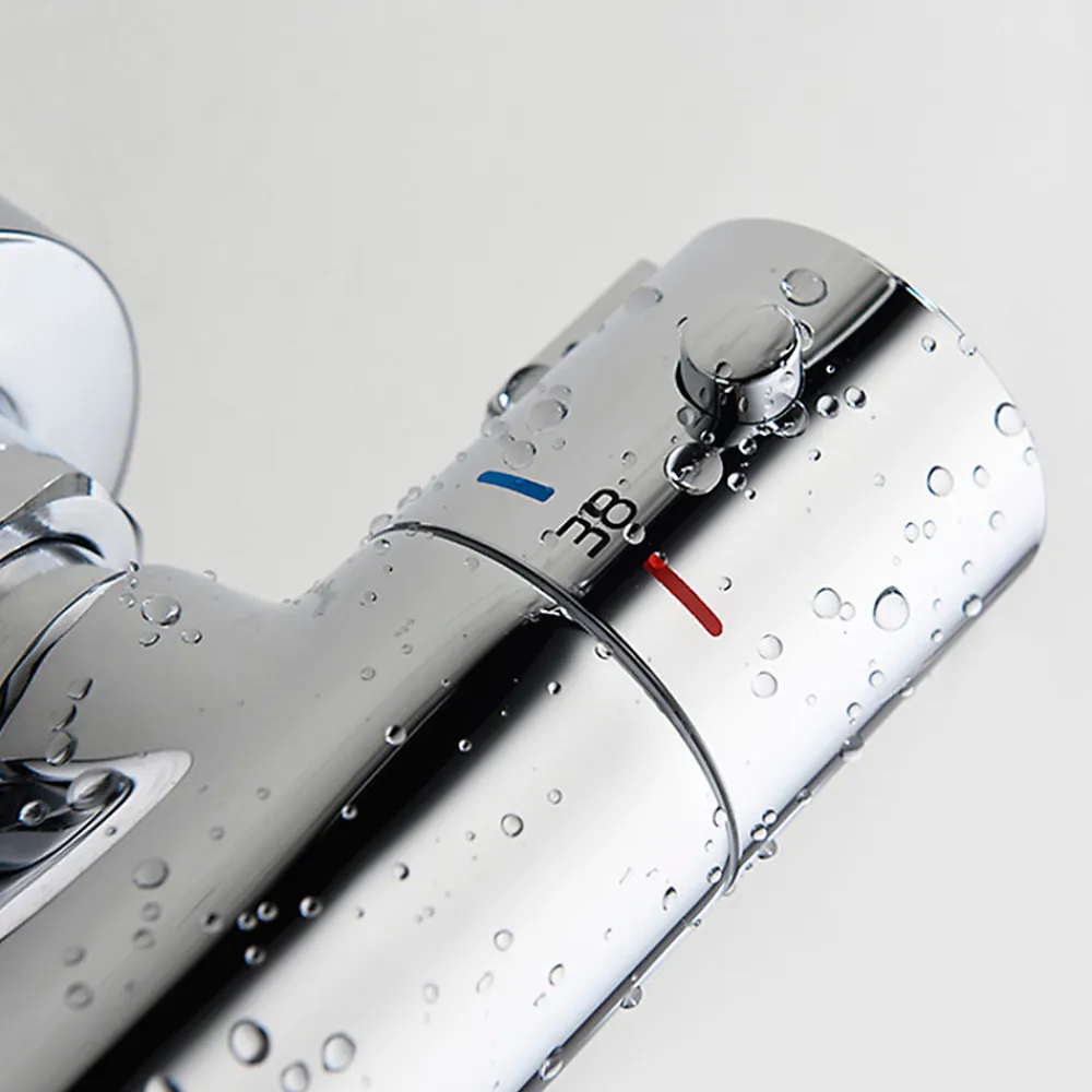 Robinet De Douche|Kibath Robinet de douche avec leviers thermostatiques en laiton, PAR, finition chrome poli, en laiton