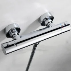 Kibath Robinet de douche avec leviers thermostatiques en laiton, PAR, finition chrome poli, en laiton