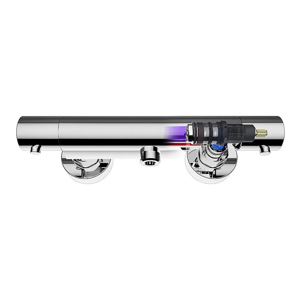 Kibath Robinet de douche avec leviers thermostatiques en laiton, PAR, finition chrome poli, en laiton