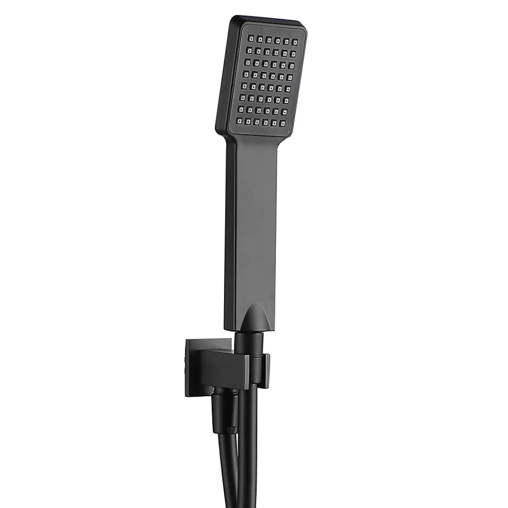Robinet De Douche|Kibath Robinet de douche encastré, monocommande pour montage au plafond CHE carré, finition NOIR mat, en laiton