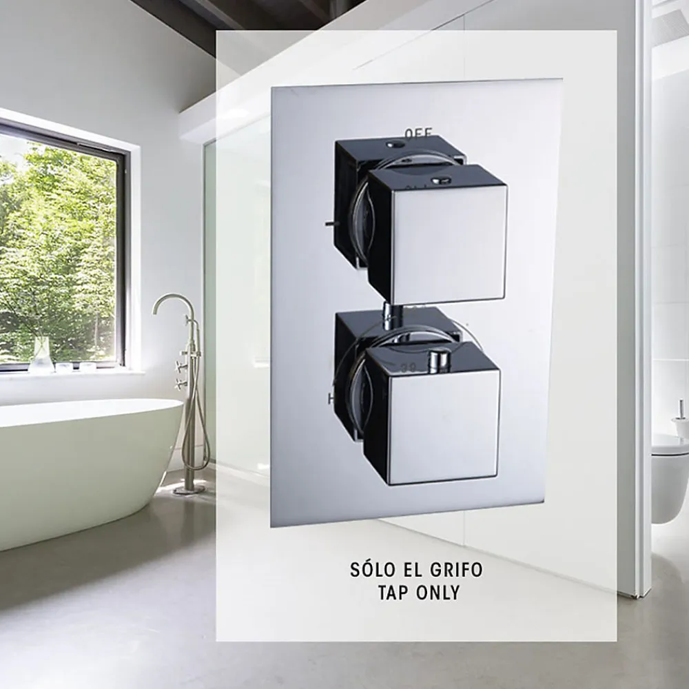 Robinet De Douche|Kibath Robinet de douche encastré (robinet seul) thermostatique ABEL finition chrome poli en laiton