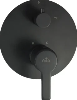 Deante Robinet De Douche Encastre Douchette/interrupteur De Pluie Laiton Galvanise Noir Mat
