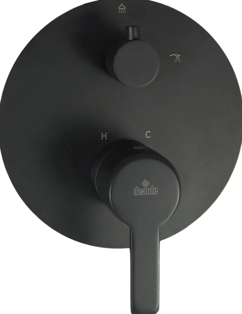 Deante Robinet De Douche Encastre Douchette/interrupteur De Pluie Laiton Galvanise Noir Mat