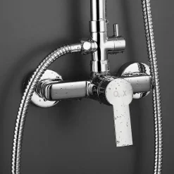 Kibath Robinet de douche monocommande PIN avec finition chromée brillante en laiton